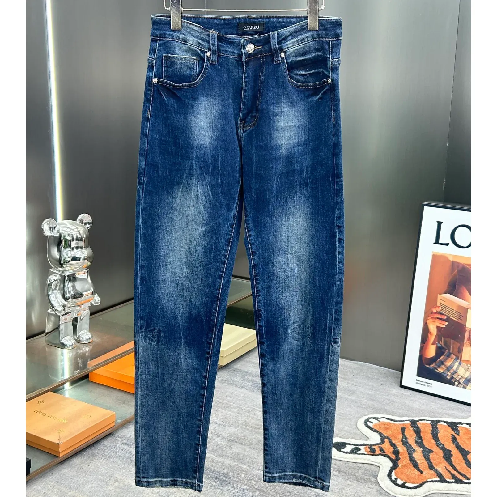 New casual men's stretch slim fit jeans