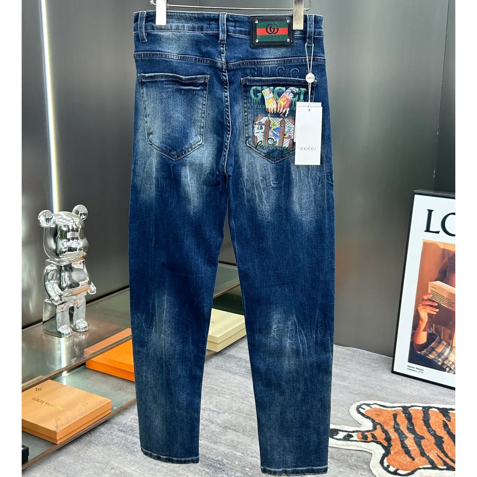 New casual men's stretch slim fit jeans