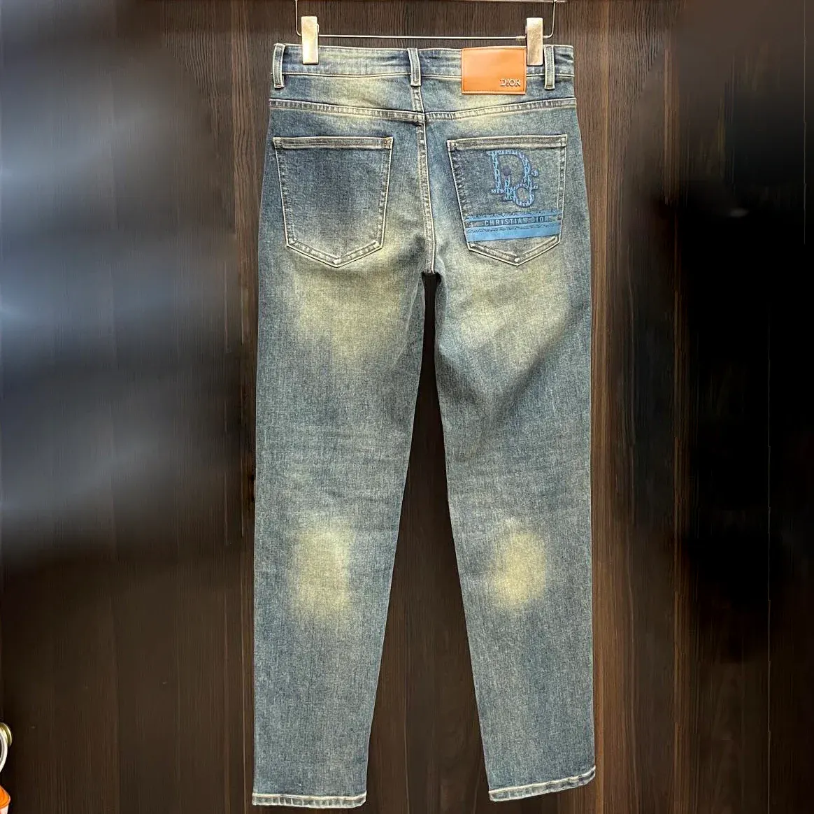 New men's autumn and winter elastic slim fit jeans