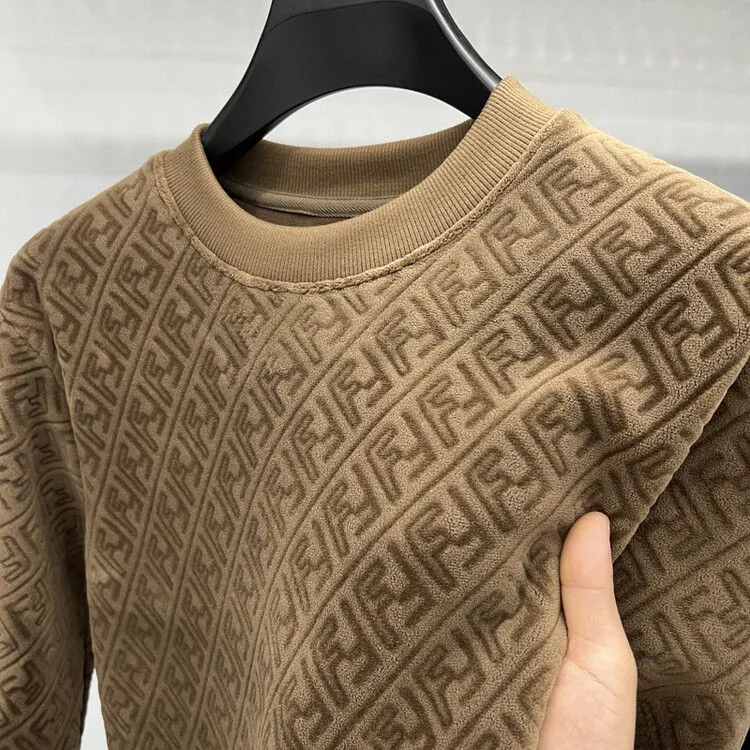 New velvet thickened men's pullover sweatshirt