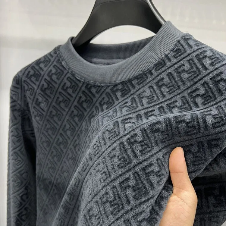 New velvet thickened men's pullover sweatshirt