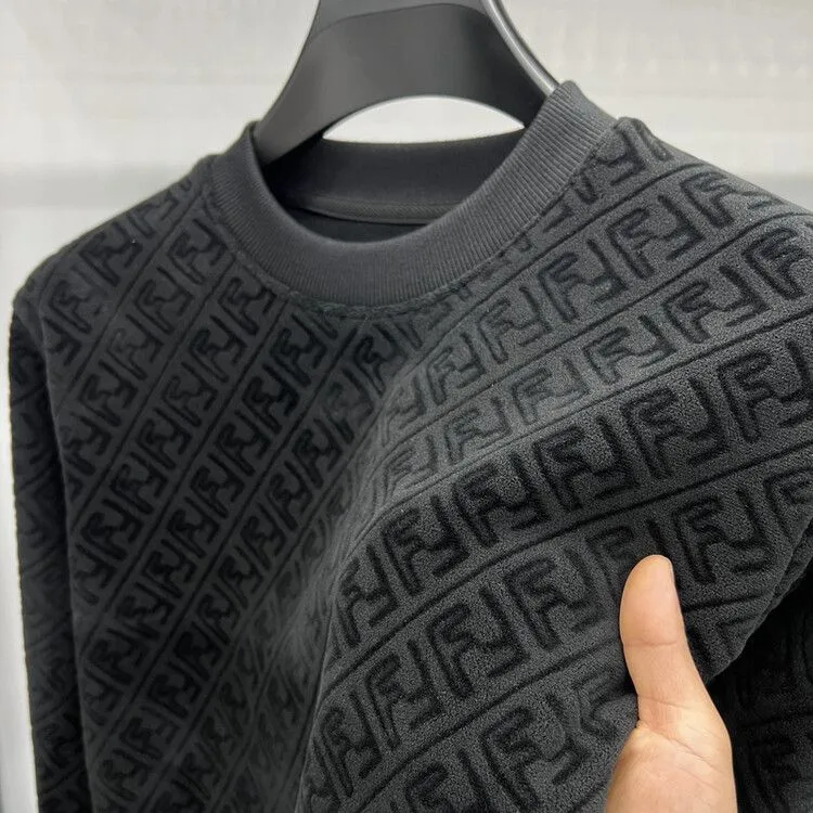 New velvet thickened men's pullover sweatshirt