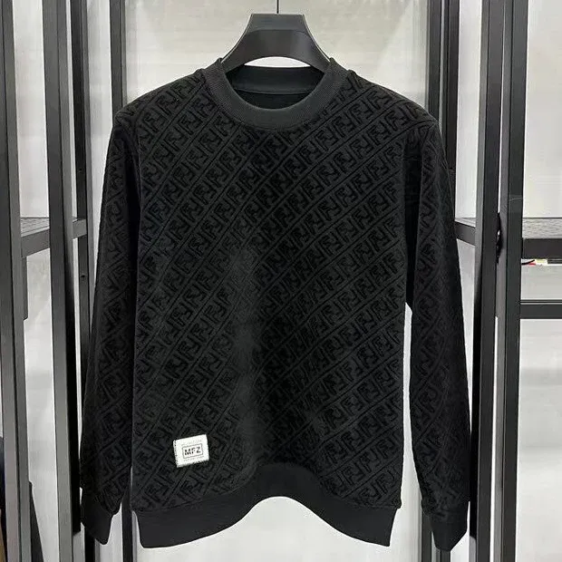 New velvet thickened men's pullover sweatshirt