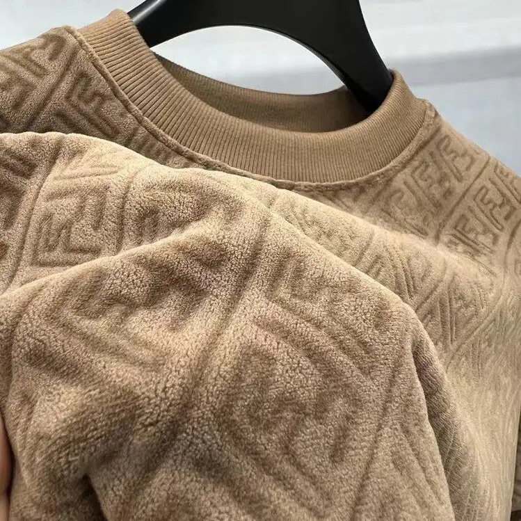 New velvet thickened men's pullover sweatshirt