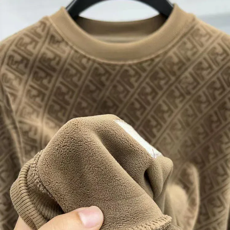 New velvet thickened men's pullover sweatshirt