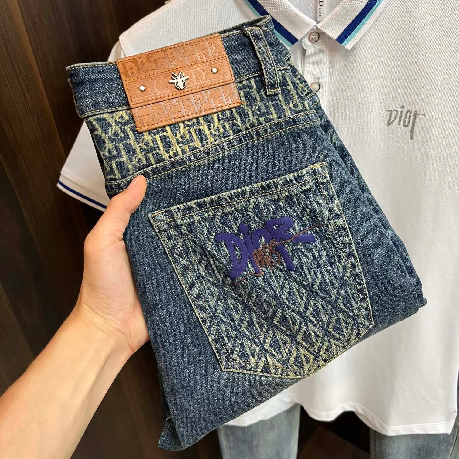 New men's autumn and winter elastic slim fit jeans