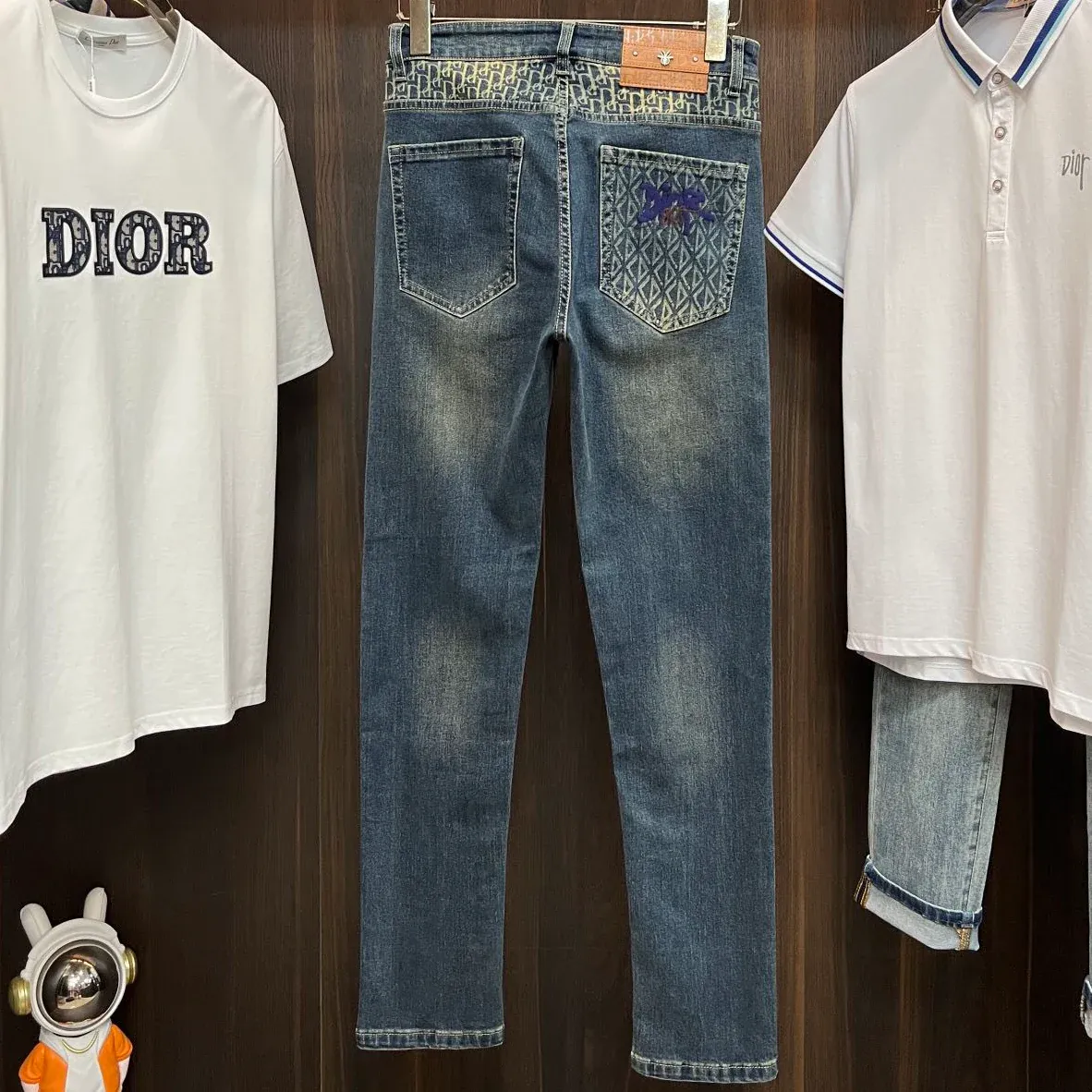 New men's autumn and winter elastic slim fit jeans