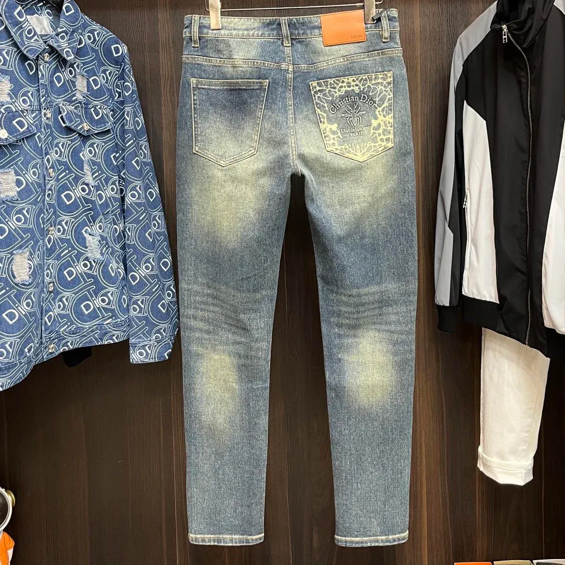 New men's autumn and winter elastic slim fit jeans