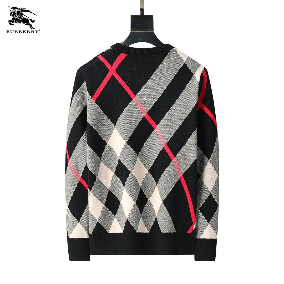 Men's Fashion plaid Knitted Sweater