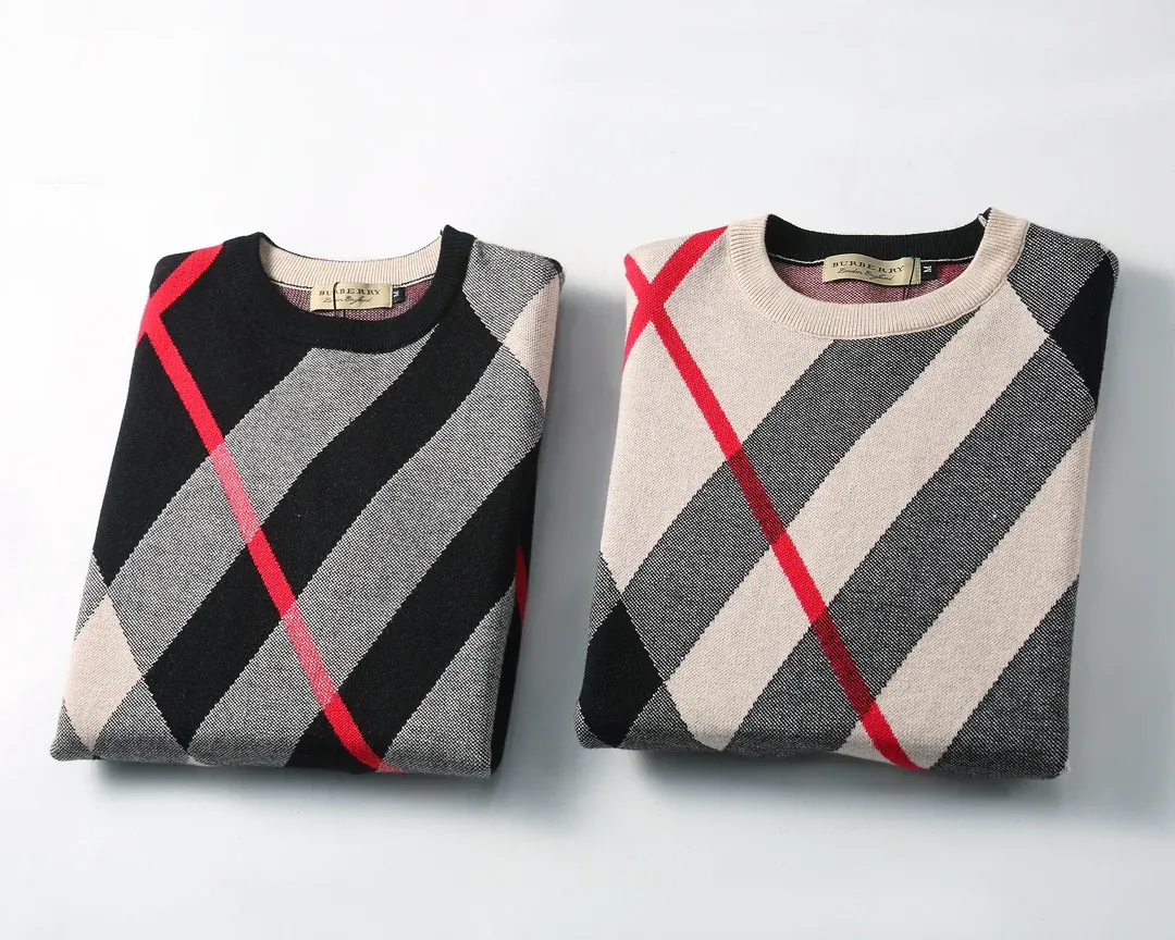 Men's Fashion plaid Knitted Sweater