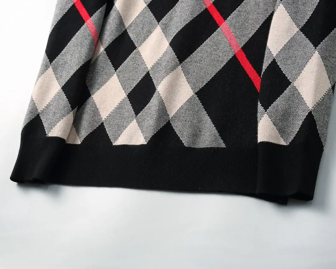 Men's Fashion plaid Knitted Sweater