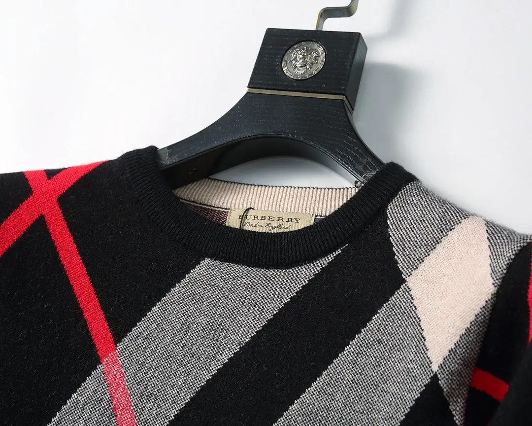 Men's Fashion plaid Knitted Sweater