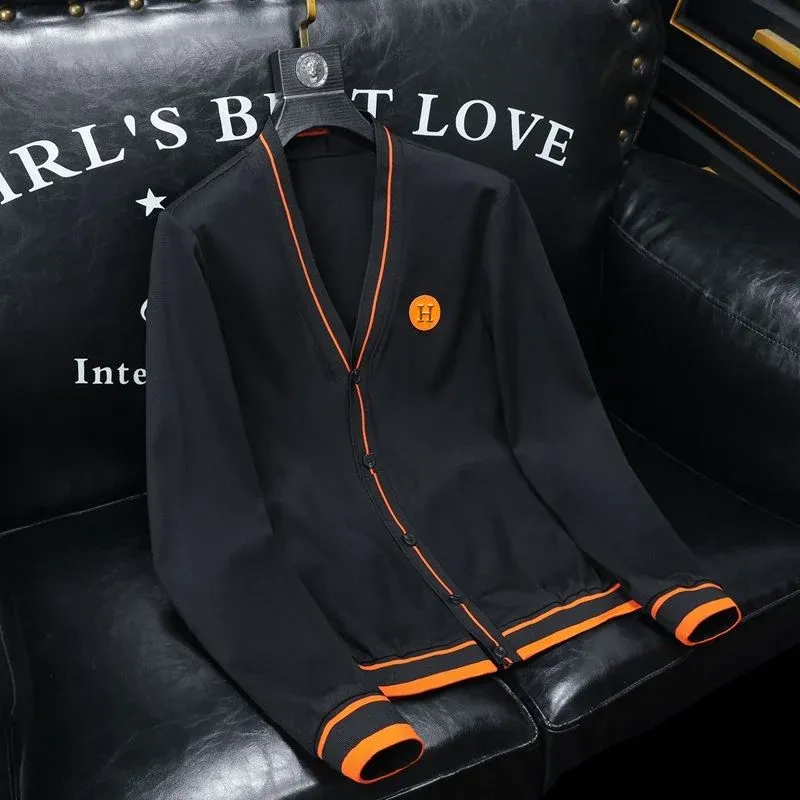 Men's early autumn trendy knitted sweater jacket