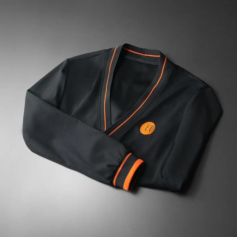 Men's early autumn trendy knitted sweater jacket