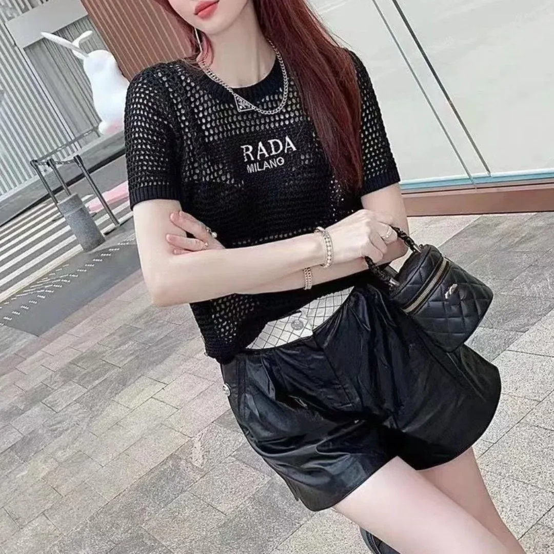 New Hollow Sweater Thin Short-sleeved