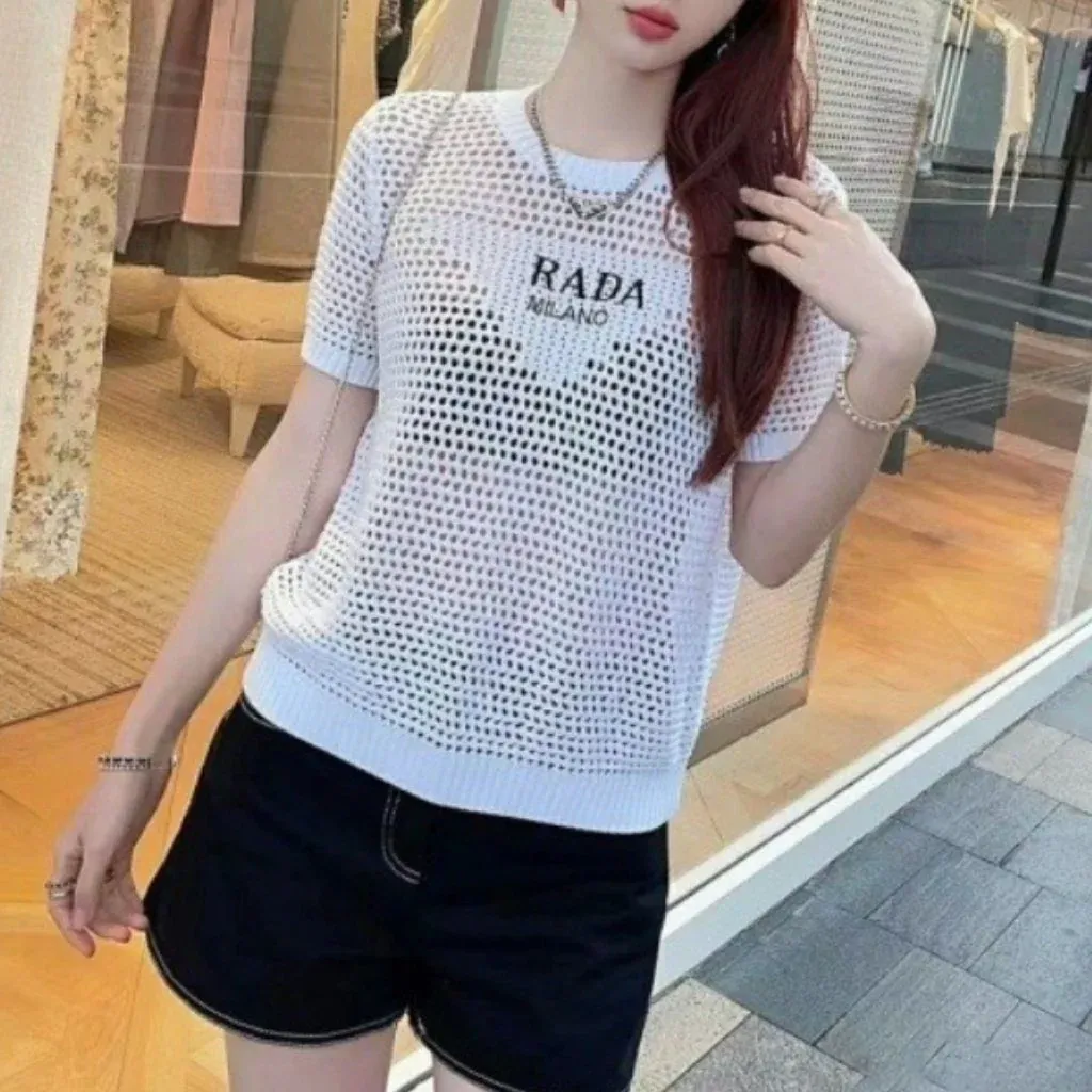 New Hollow Sweater Thin Short-sleeved