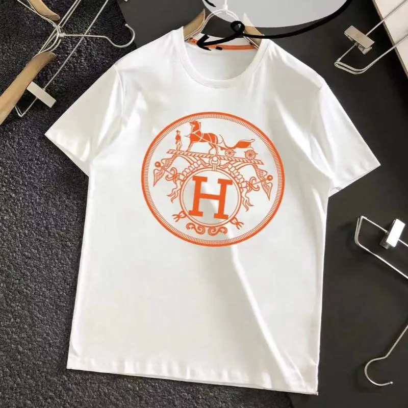 Printed  Flower Color War Horse Cotton Short-sleeved Men's And Women's Couples T-shirt