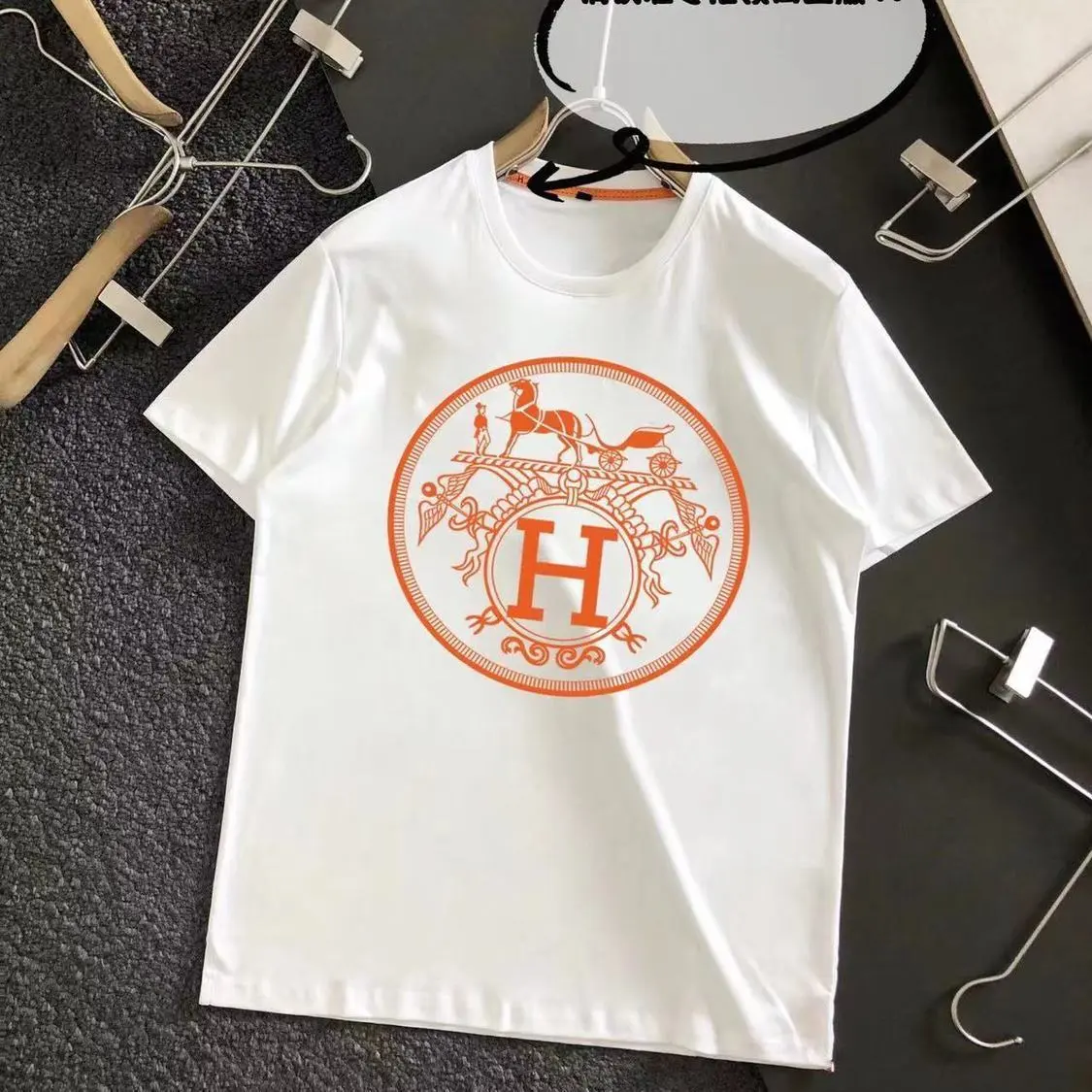 Printed  Flower Color War Horse Cotton Short-sleeved Men's And Women's Couples T-shirt