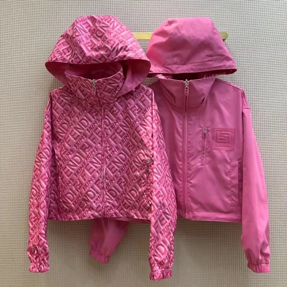 Early spring reversible hooded jacket