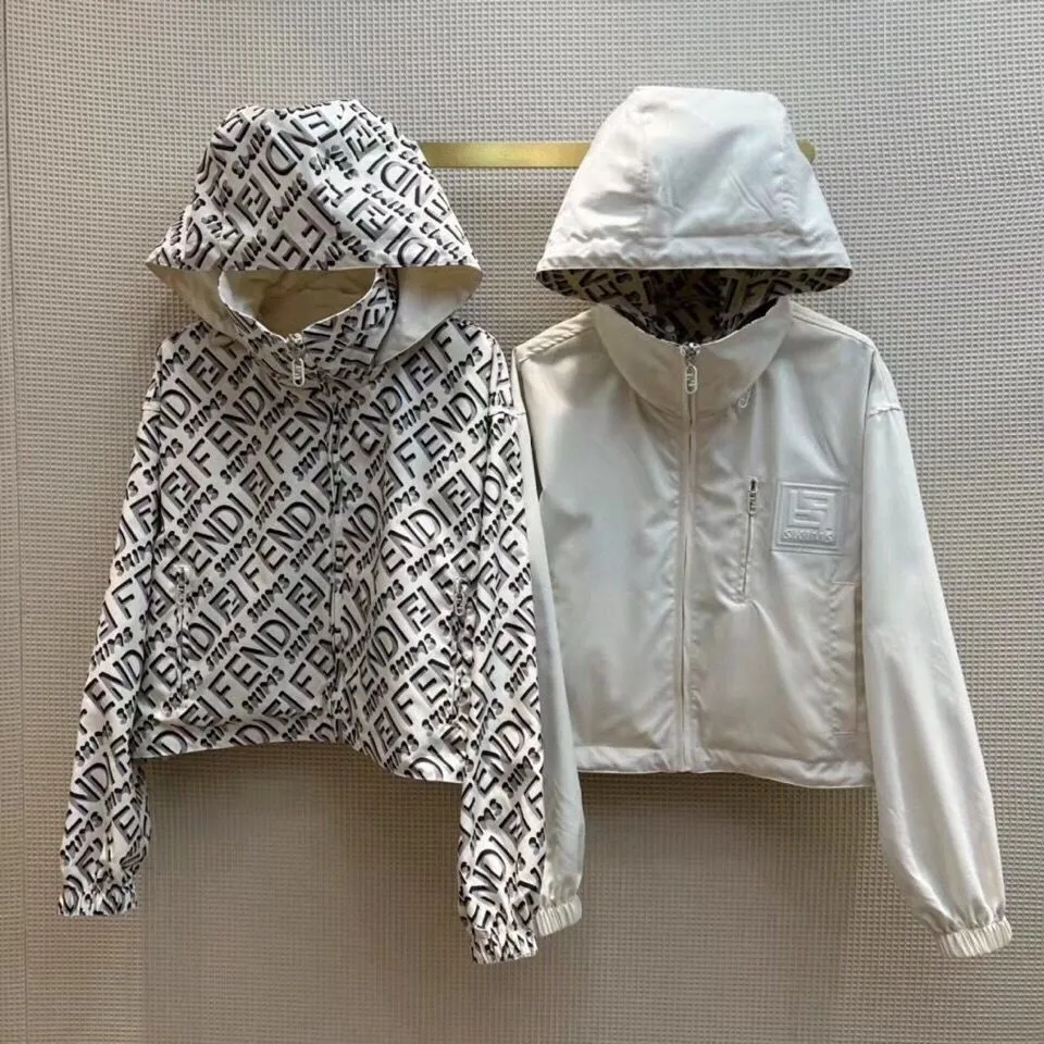 Early spring reversible hooded jacket