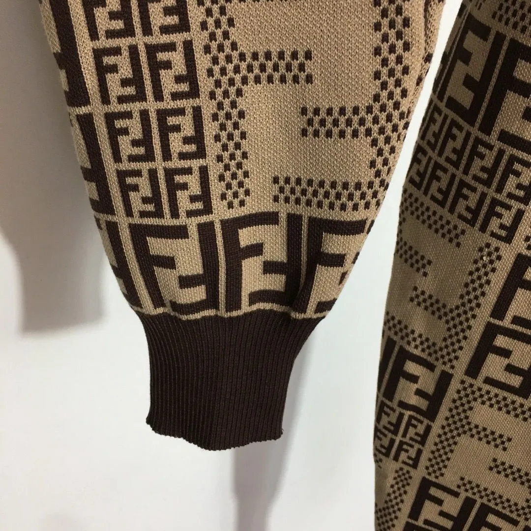 Fashion casual sports hooded knit suit