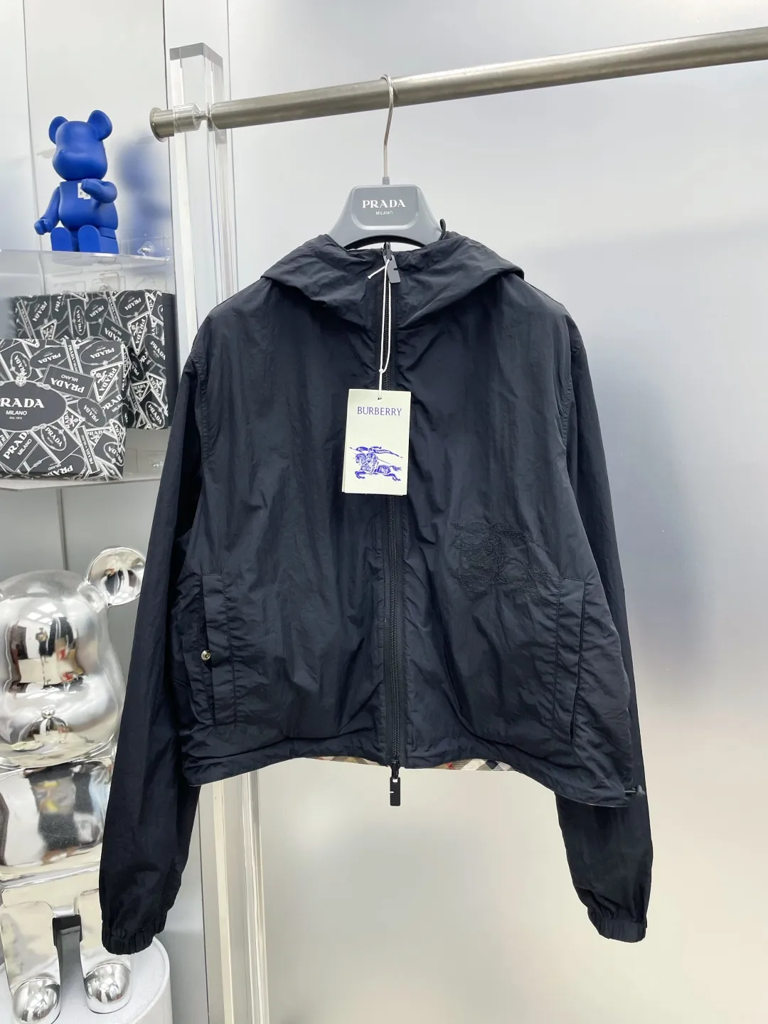 Women's 25ss short double-sided two-wear short plaid jacket