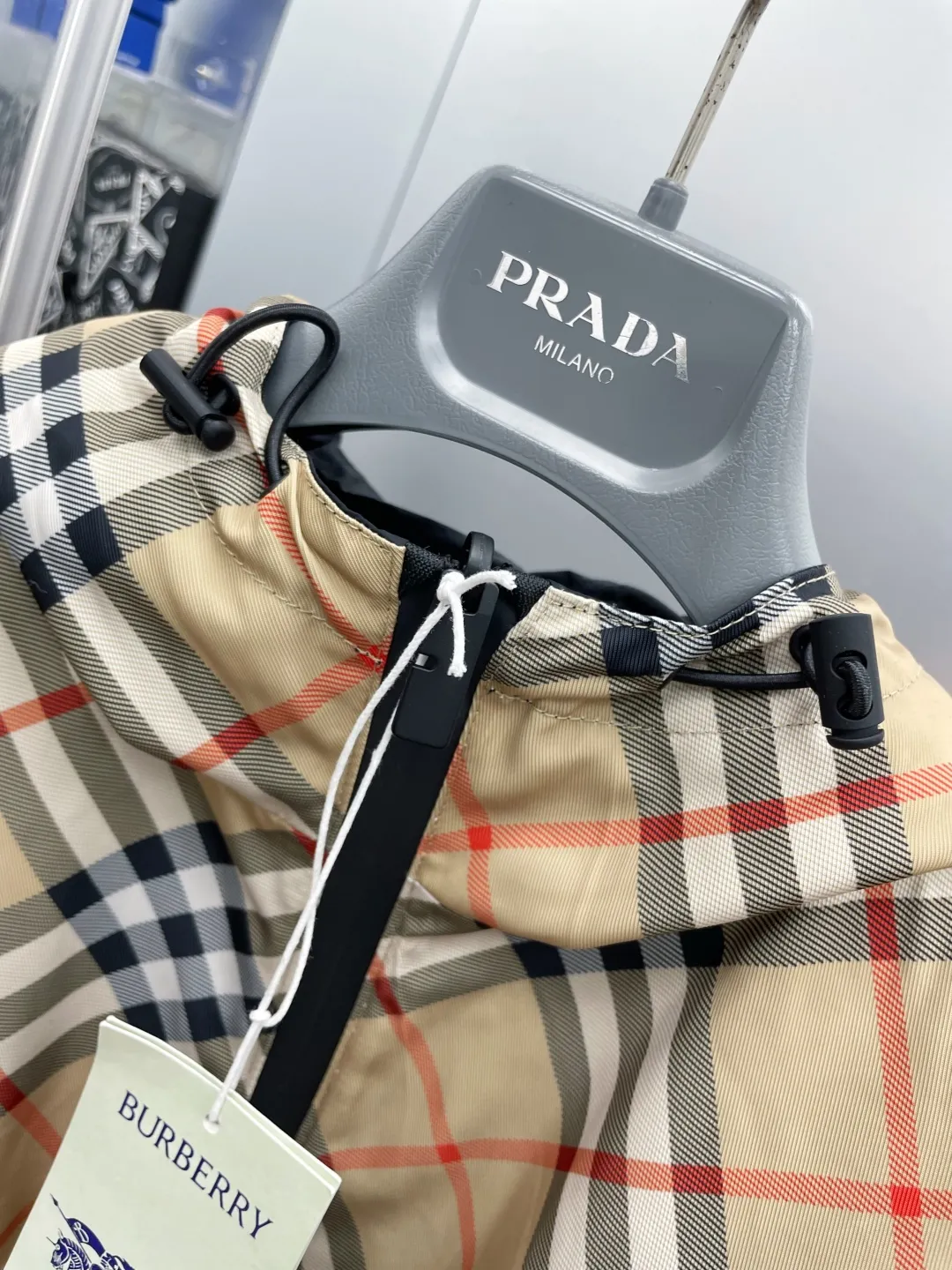 Women's 25ss short double-sided two-wear short plaid jacket