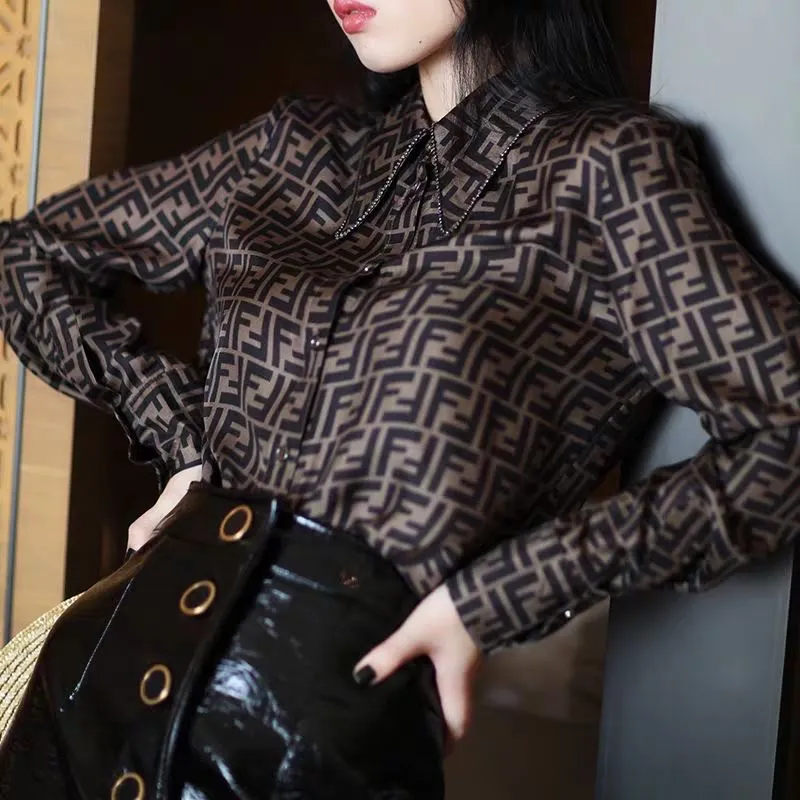 New Fashion Formal F Logo Women's Shirt
