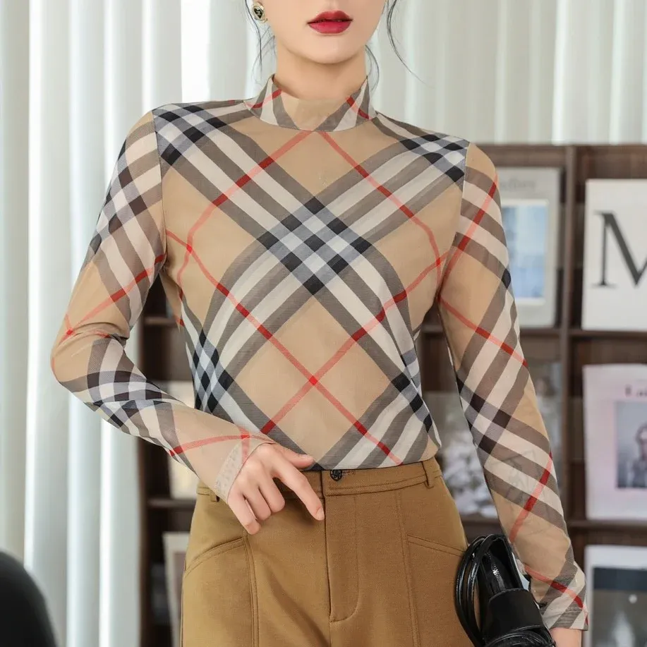 Classic Plaid Crew Neck Bottom Shirt