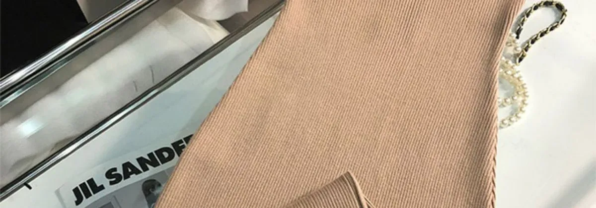 New Fashion All-match Ice Silk Knitted Sling Dress