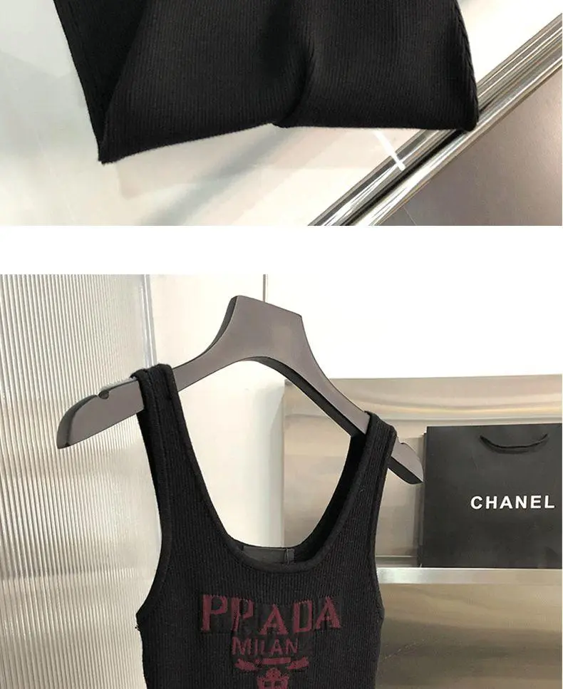 New Fashion All-match Ice Silk Knitted Sling Dress