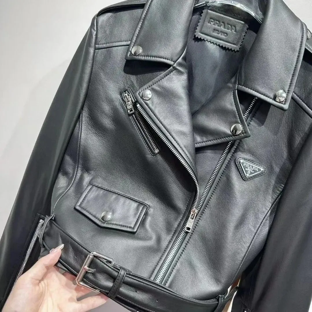New Leather Short Motorcycle Jacket Lapel Coat
