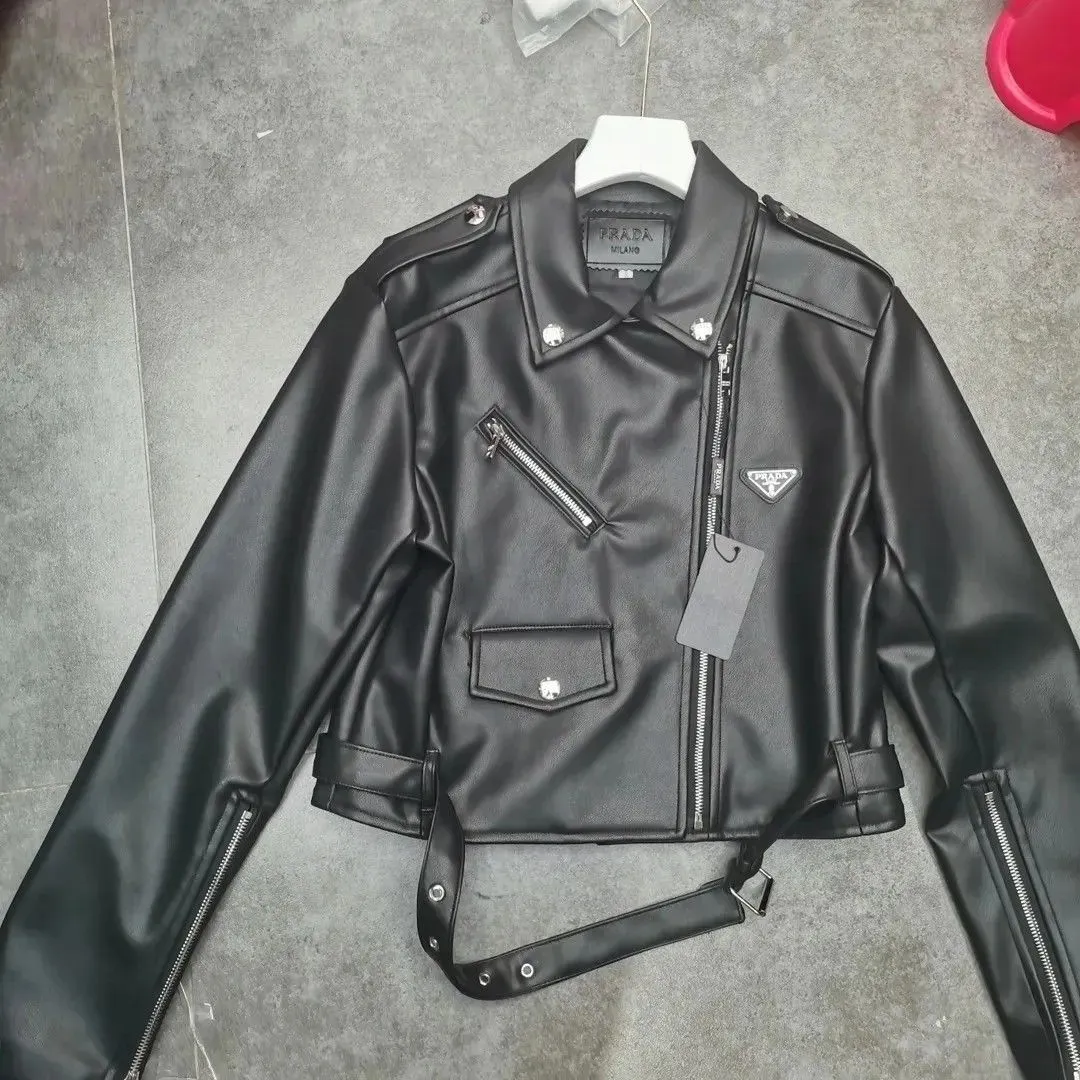 New Leather Short Motorcycle Jacket Lapel Coat