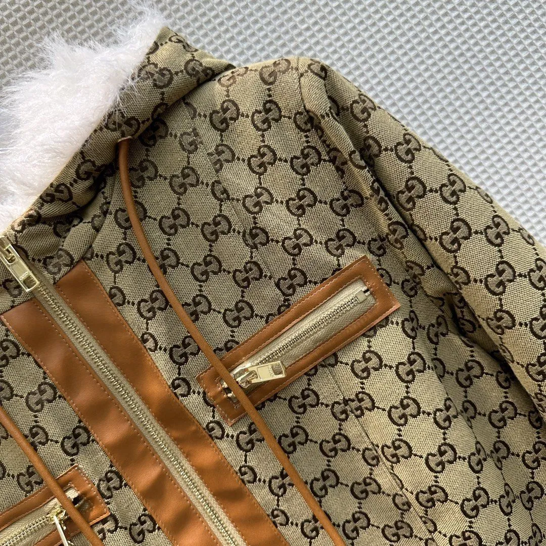 New Vintage Old Flower Thickened Short Jacket