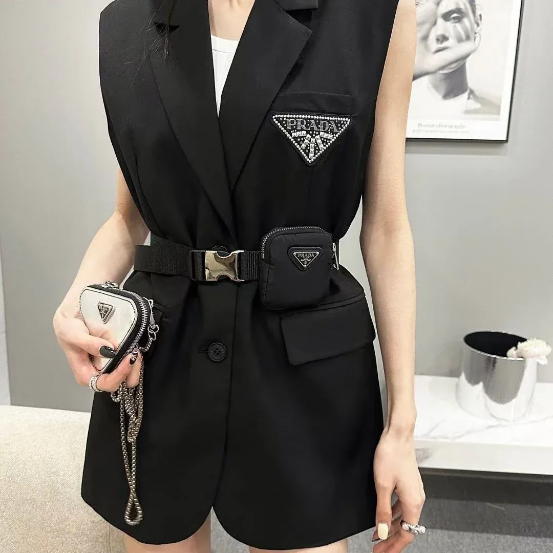 New Classic Triangle Belt Vest Jacket