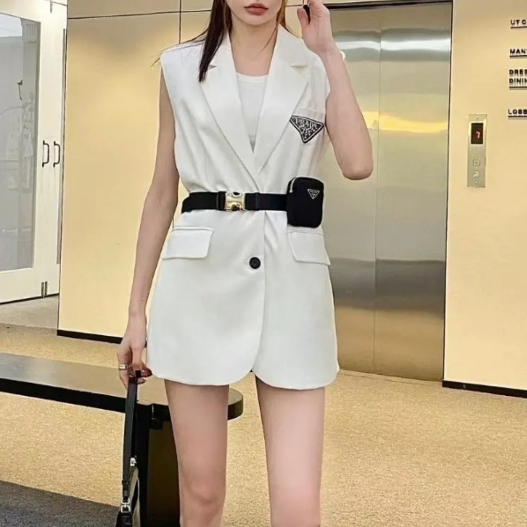 New Classic Triangle Belt Vest Jacket