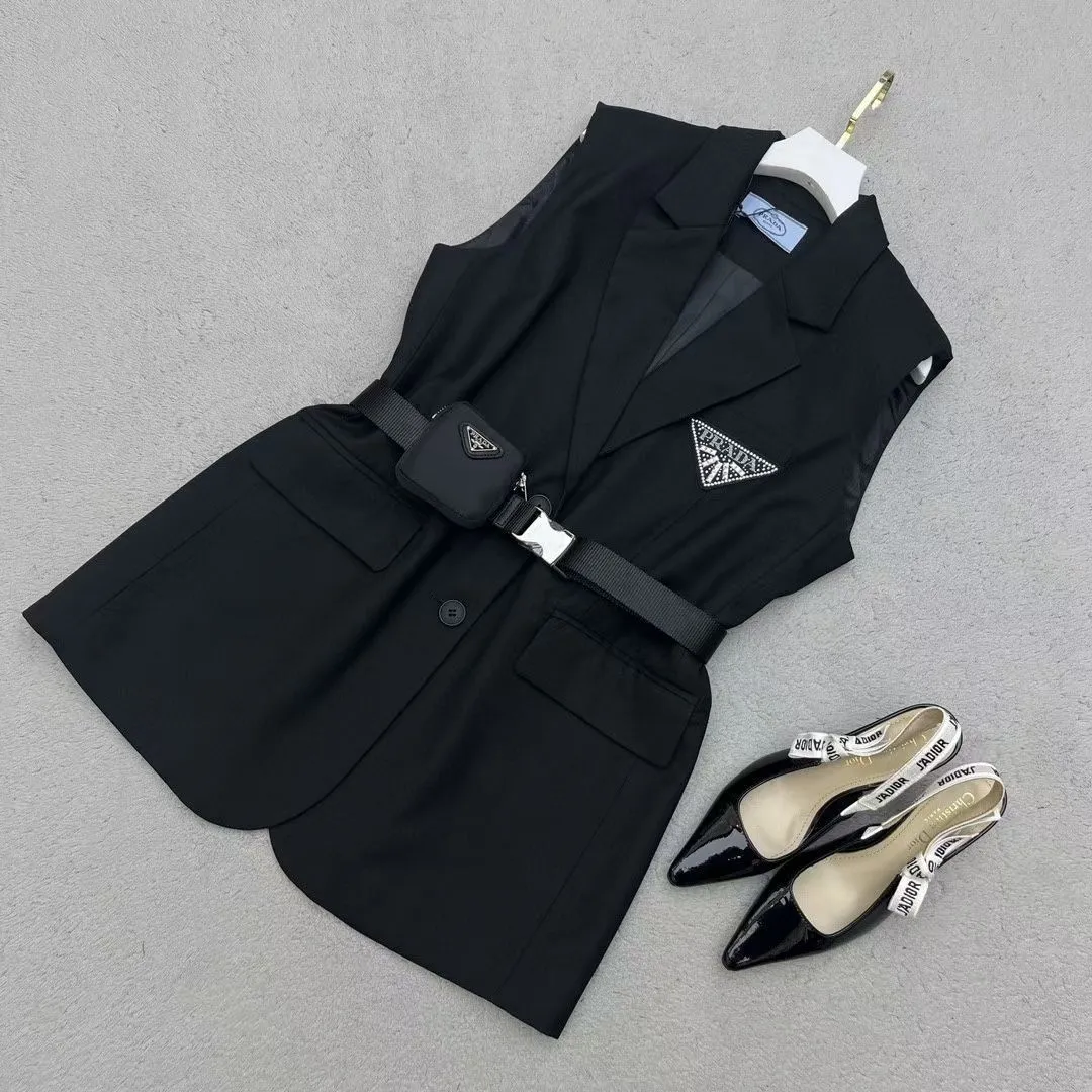 New Classic Triangle Belt Vest Jacket