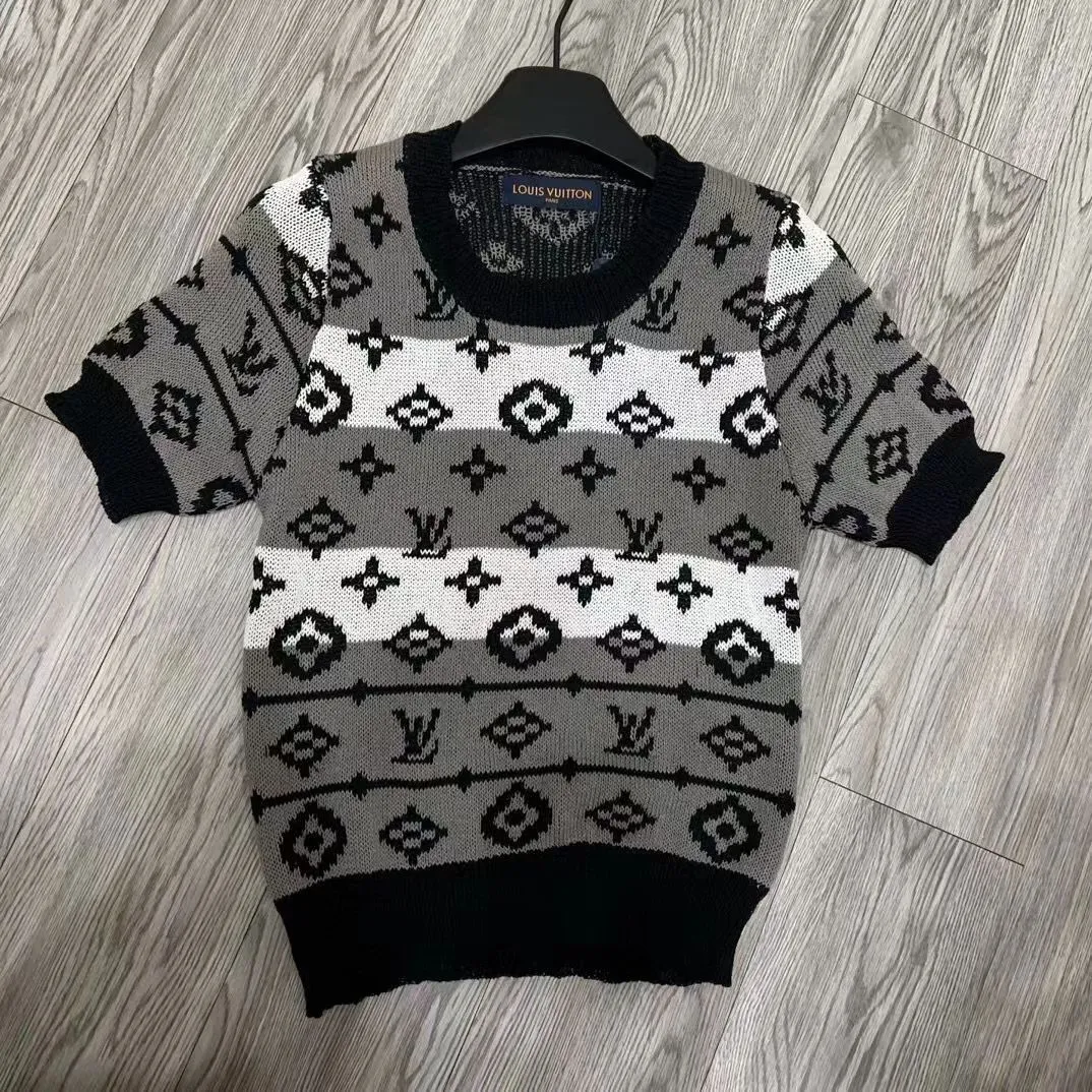 High Quality Spring Summer All Match Round Neck Knitwear Casual Short Sleeve