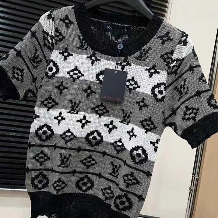 High Quality Spring Summer All Match Round Neck Knitwear Casual Short Sleeve