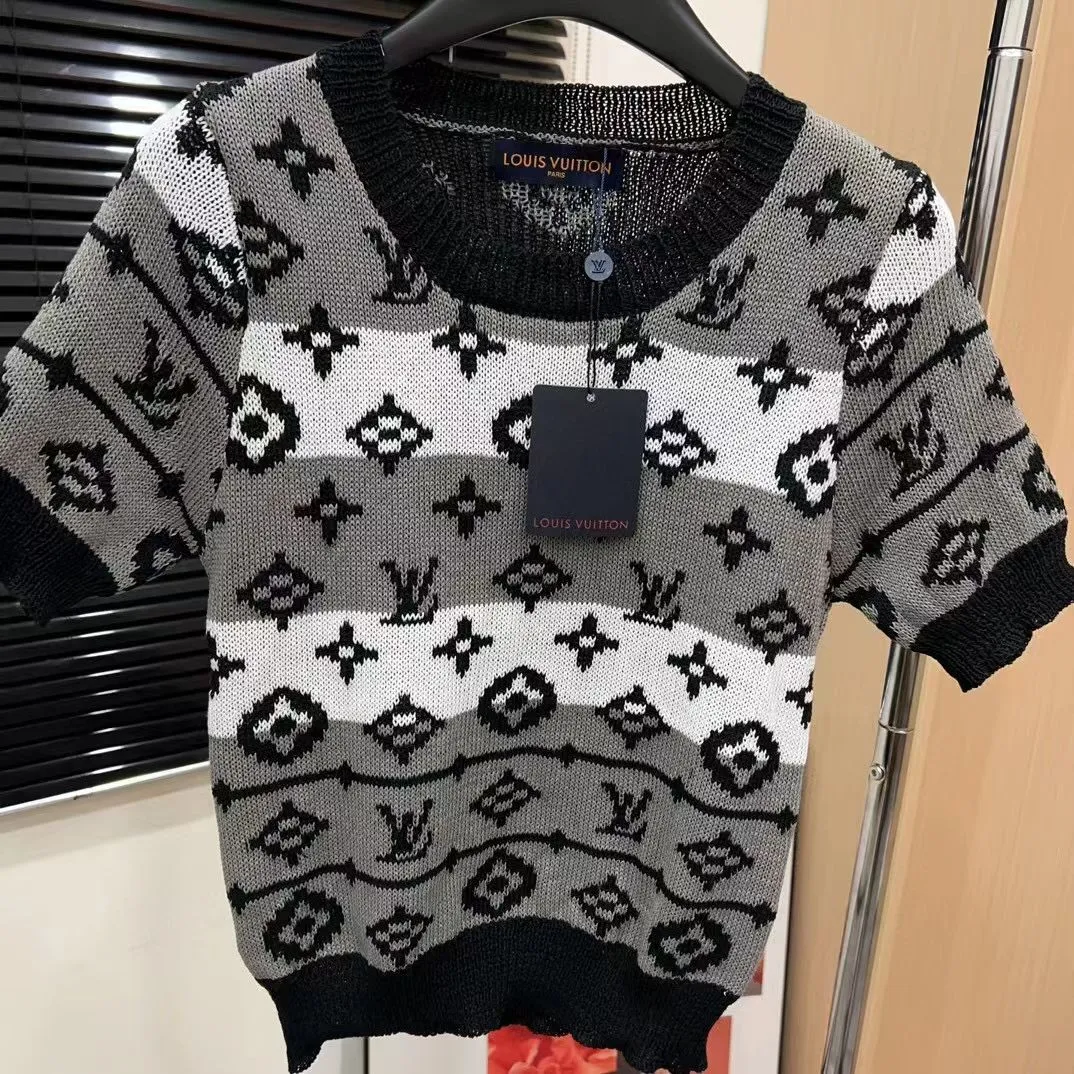 High Quality Spring Summer All Match Round Neck Knitwear Casual Short Sleeve