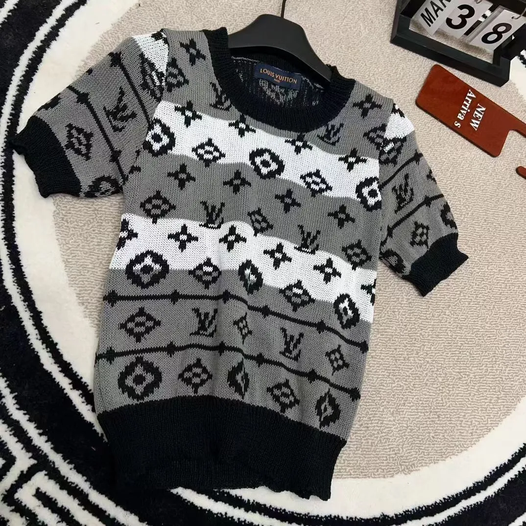 High Quality Spring Summer All Match Round Neck Knitwear Casual Short Sleeve