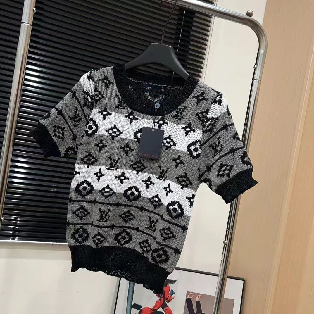 High Quality Spring Summer All Match Round Neck Knitwear Casual Short Sleeve