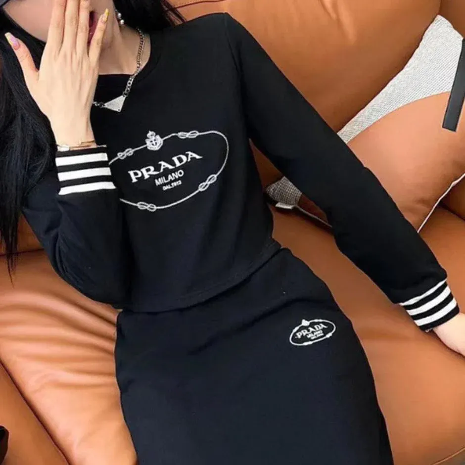 Casual Versatile Long Sleeved Set Hooded