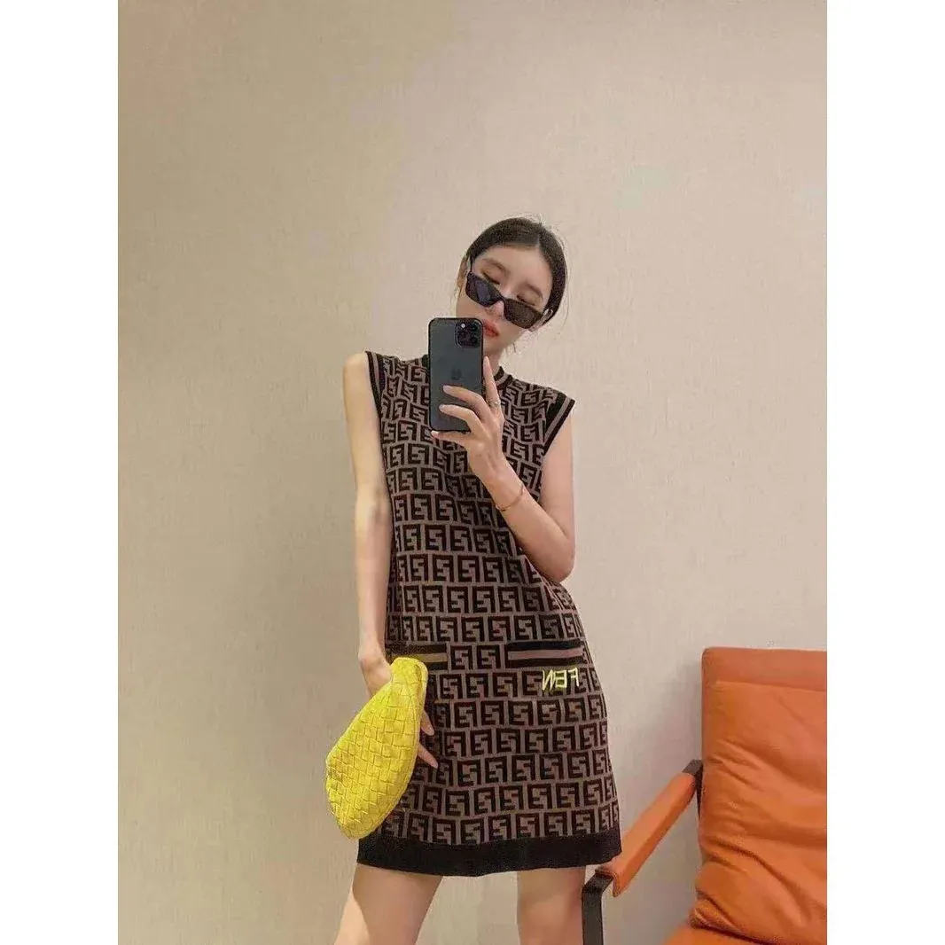 Fashion Sleeveless Ice Silk Vest Dress Hip Dress