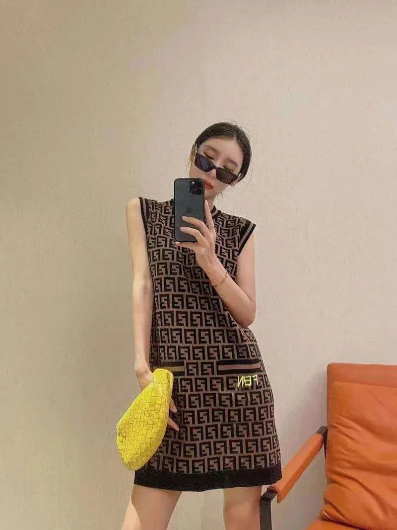 Fashion Sleeveless Ice Silk Vest Dress Hip Dress