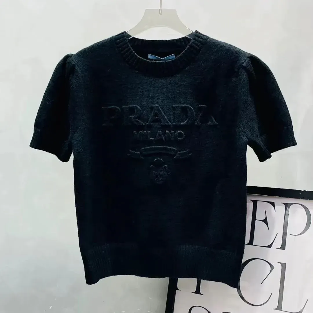 Early Spring Crewneck Women's Sweater Fashion Short-sleeved