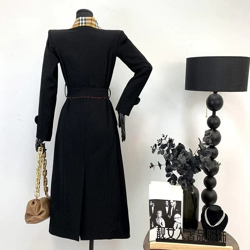 New Fashion Long Patchwork Coat Windbreaker