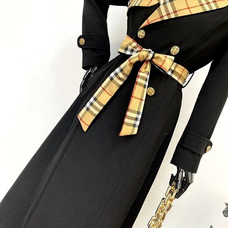 New Fashion Long Patchwork Coat Windbreaker