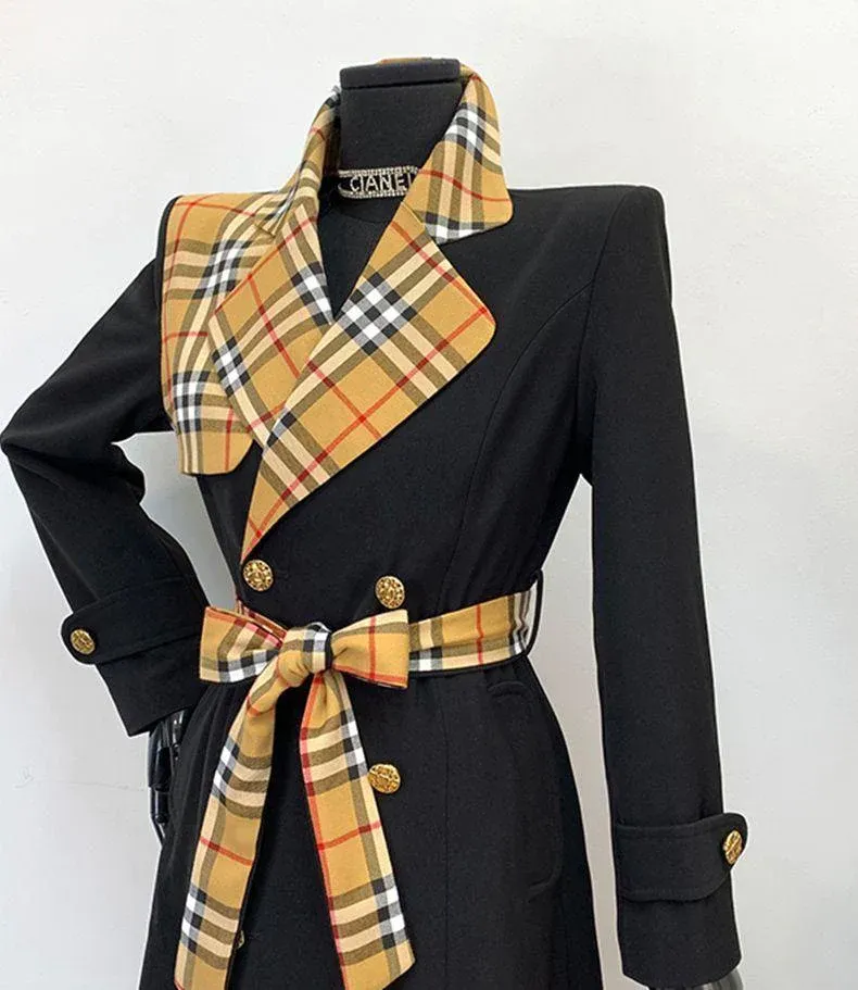 New Fashion Long Patchwork Coat Windbreaker