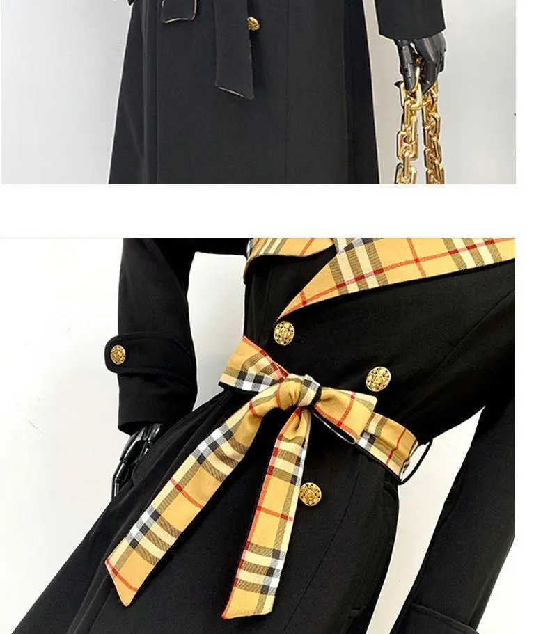 New Fashion Long Patchwork Coat Windbreaker